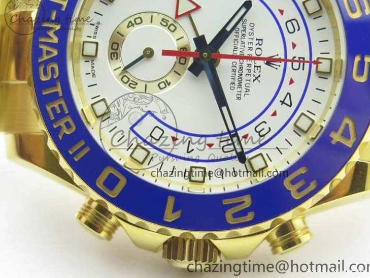 Best AAA Replica Sites Edition 3577 Bracelet II YG On YachtMaster YG Cozy 116688 Ceramic Bezel Best A White 1:1 Blue Dial JF 1224